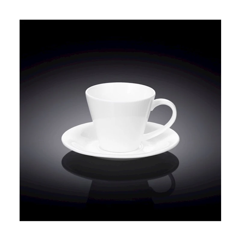 Чайный сервиз Wilmaxт 180 мл, 2 шт, фарфор, белый Чайный сервиз Wilmaxт 180 мл, 2 шт, фарфор, белый