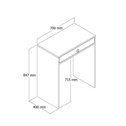 Туалетный столик Art Mebel, ламинат, белый, 85х70х40 см - Art_Kosm_Masası 84 Туалетный столик Art Mebel, ламинат, белый, 85х70х40 см - Art_Kosm_Masası 84
