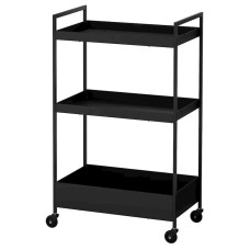 Stellaj IKEA Nissafors, 50.5x30x83 sm, polad, qara