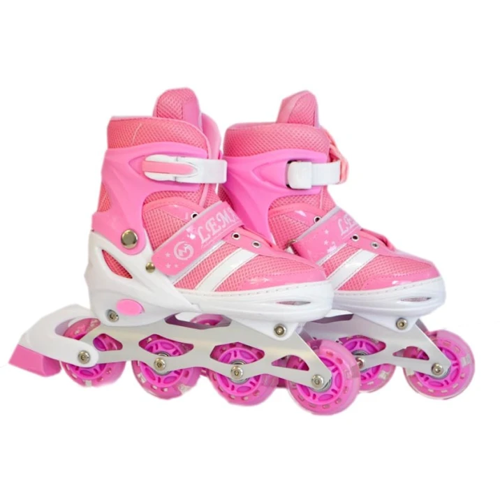 Роликовые коньки для детей Lemandu, размер 35-38, розовые Роликовые коньки для детей Lemandu, размер 35-38, розовые