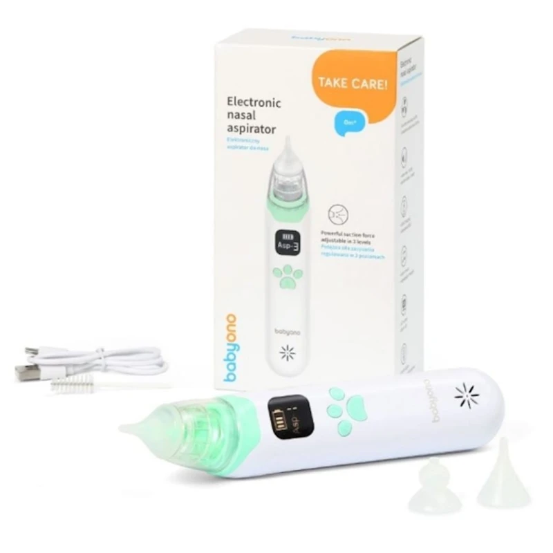 Электронный аспиратор для носа Babyono 1470, белый Электронный аспиратор для носа Babyono 1470, белый