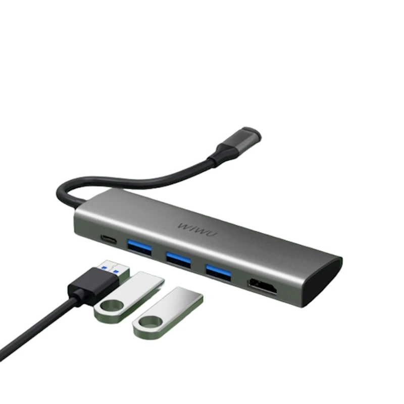 USB HUB Хаб Wiwu Alpha A531H 5 in 1 USB C Grey USB HUB Хаб Wiwu Alpha A531H 5 in 1 USB C Grey