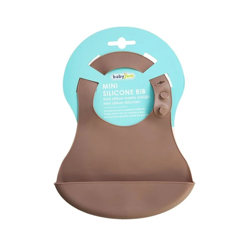 Нагрудник Babyjem Latte, силикон, коричневый