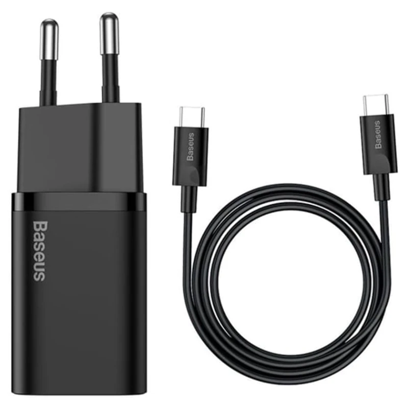 Сетевое зарядное устройство Baseus Super Si Quick Charger Type-C to Type-C 25W 1M TZCCSUP-L01 Black Сетевое зарядное устройство Baseus Super Si Quick Charger Type-C to Type-C 25W 1M TZCCSUP-L01 Black