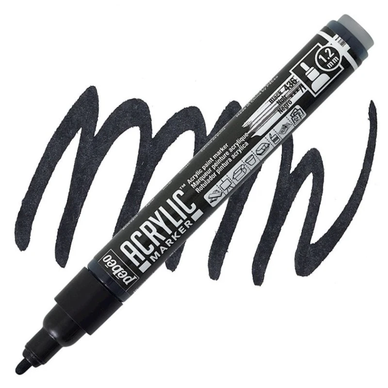 Marker Pebeo Acrylic Marker, akril, Black, 1.2 mm