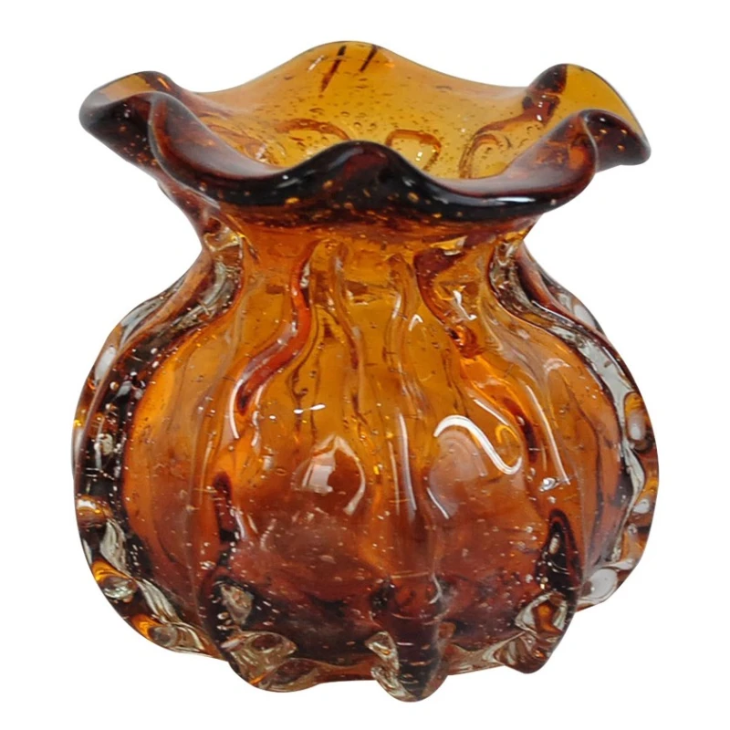 Ваза Gipfel Amber 43169, 12х12 см, стекло, оранжевая Ваза Gipfel Amber 43169, 12х12 см, стекло, оранжевая