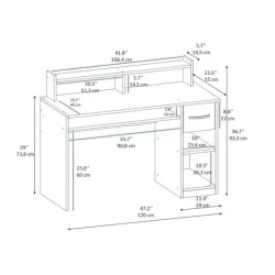 Письменный стол Eslem, серый, 44x120x73.8/94см Письменный стол Eslem, серый, 44x120x73.8/94см