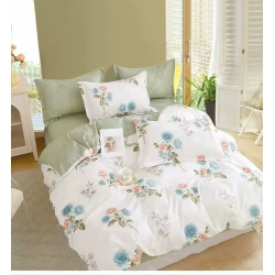 Комплект постельного белья Zarina Home SHA-00003254, евро, разноцветный, ранфорс, пододеяльник 200x230 см, простыня 250x250 см, наволочки 50х70 см/2 шт