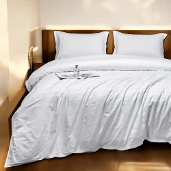 Комплект постельного белья Luxe Cotton 000754, пододеяльник 160x220 см, простыня 180x240 см, наволочка 50х70 см, односпальный, люкс-сатин, белый