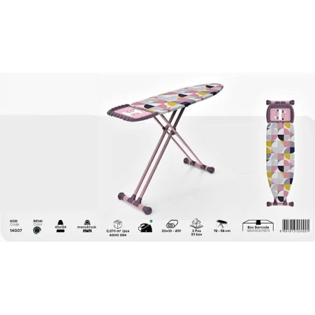 Гладильная доска Perilla Irina, 124х43 см, разноцветная