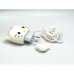 Şarj cihazı üçün çexol Hello Kitty, silikon, ağ