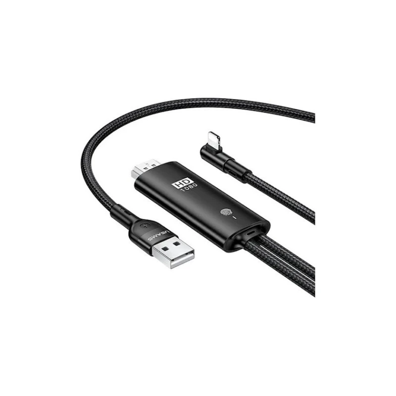 Кабель USB USAMS U53 Lightning to HDMI Cable, Черный Кабель USB USAMS U53 Lightning to HDMI Cable, Черный