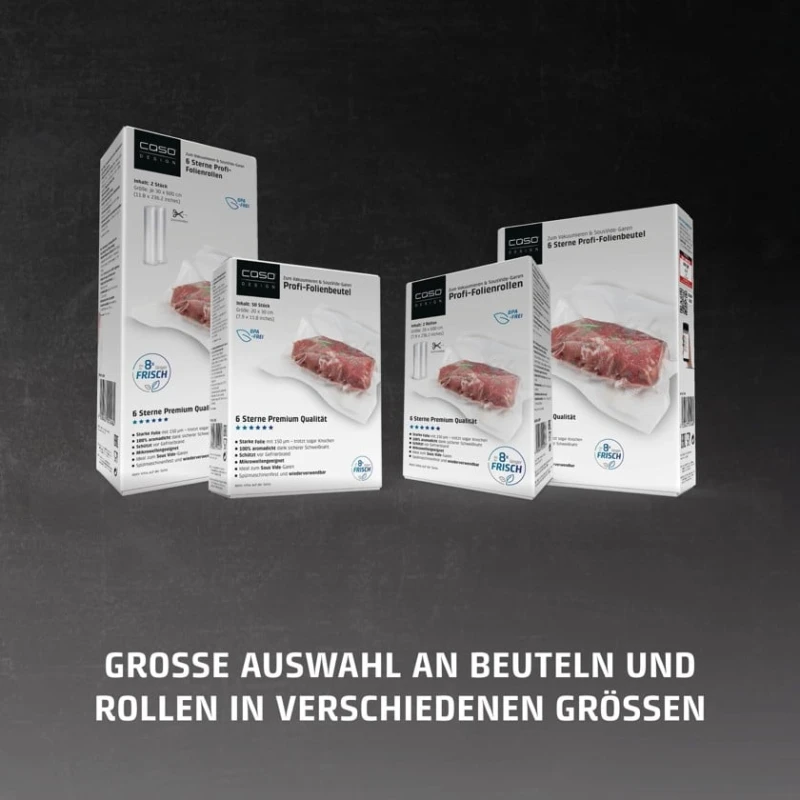 Набор вакуумных пакетов CASO Designe 1233, прозрачный, 40x16x23 см/40x20x30 см/20x30x40 см Набор вакуумных пакетов CASO Designe 1233, прозрачный, 40x16x23 см/40x20x30 см/20x30x40 см
