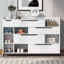 Ayaqqabı üçün tumba Art Mebel 33, laminat, ağ, 130х150х30 sm