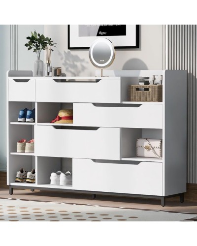 Ayaqqabı üçün tumba Art Mebel 33, laminat, ağ, 130х150х30 sm