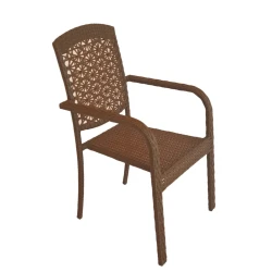 Стул садовый Zili Rattan Sakura, коричневый; размер стула: ширина 55 см, высота 90 см