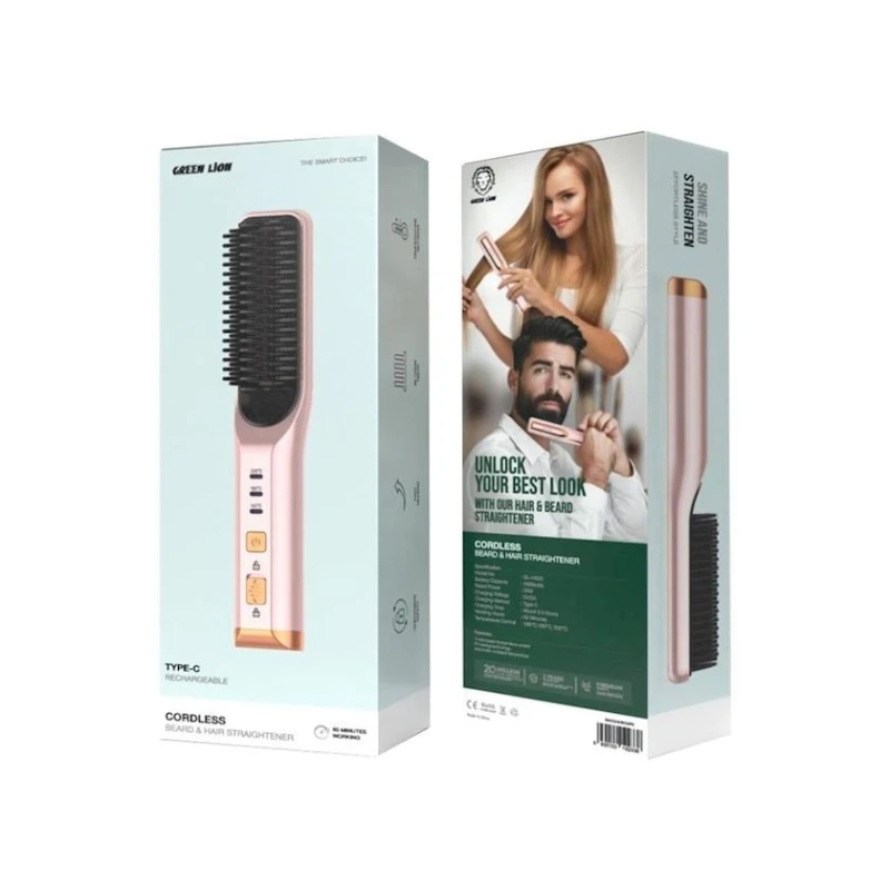 Выпрямитель для волос Green Lion Cordless Beard and Hair Straightener Pink
