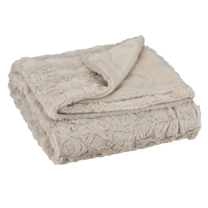 Плед JYSK Myggblom, 130x170 см, полиэстер, бежевый