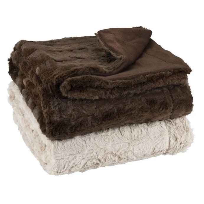 Плед JYSK Myggblom, 130x170 см, полиэстер, бежевый