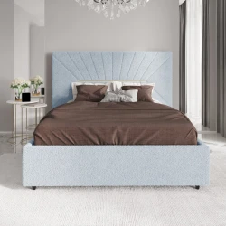 İki nəfərlik çarpayı Art_ikili_yataq 64, laminat/parça, ağ, 120x160х200 sm