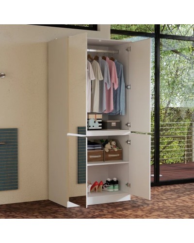 Şkaf Art Mebel Art-100-13, LDSP, ağ, 50x100x210 sm