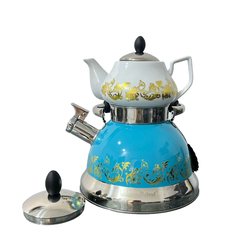 Набор чайников HausRoland ZGH-00498, 3/0.7 л, голубой/белый