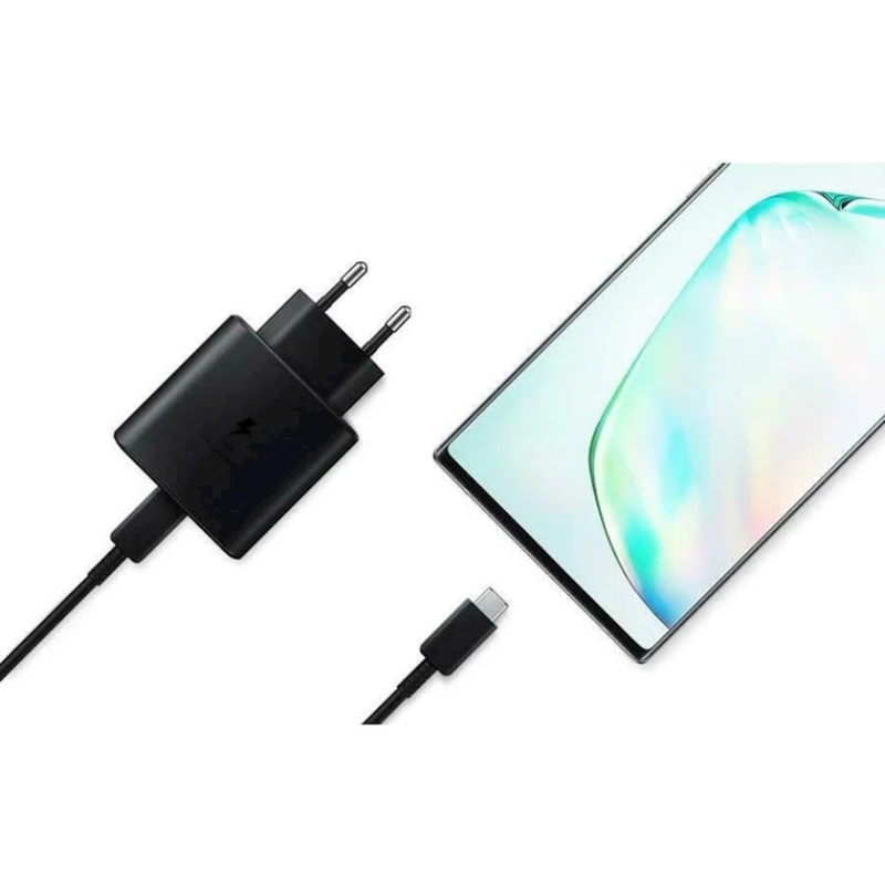 Сетевое зарядное устройство Samsung Charger + Cable USB-C 45W, Черный Сетевое зарядное устройство Samsung Charger + Cable USB-C 45W, Черный