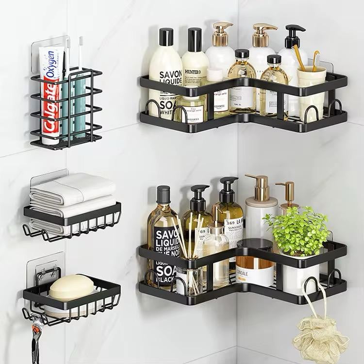 Набор полок для ванной 1501515, 5 шт, металл, черный