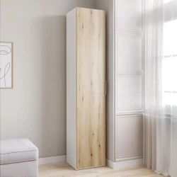 Шкаф Art Mebel 18, 210x50x45 см, ламинат, белый/коричневый Шкаф Art Mebel 18, 210x50x45 см, ламинат, белый/коричневый