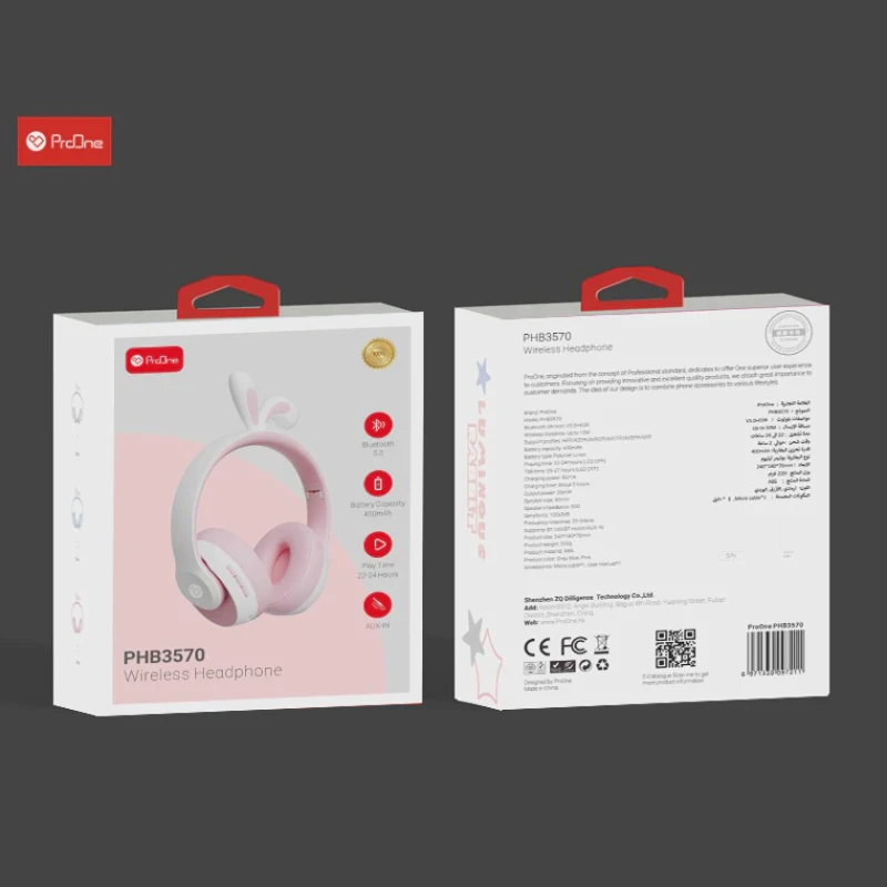 Наушники Proone PHB3570 Pink