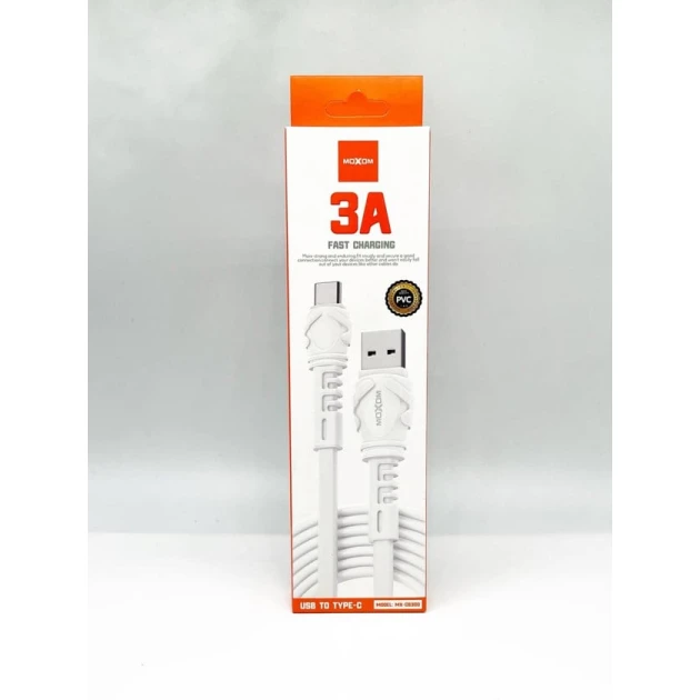 Kabel USB Moxom USB to Type-C White Kabel USB Moxom USB to Type-C White