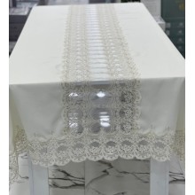 Süfrə MiraNova FS-621, 160x350 sm, kətan, ağ