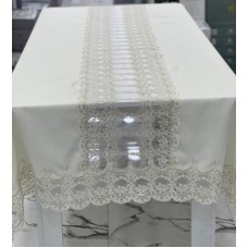Süfrə MiraNova FS-621, 160x350 sm, kətan, ağ