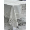 Скатерть MiraNova FS-621, 160х350 см, лен, белая Скатерть MiraNova FS-621, 160х350 см, лен, белая