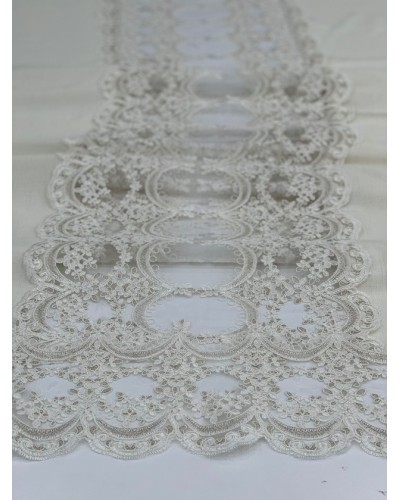 Süfrə MiraNova FS-621, 160x350 sm, kətan, ağ