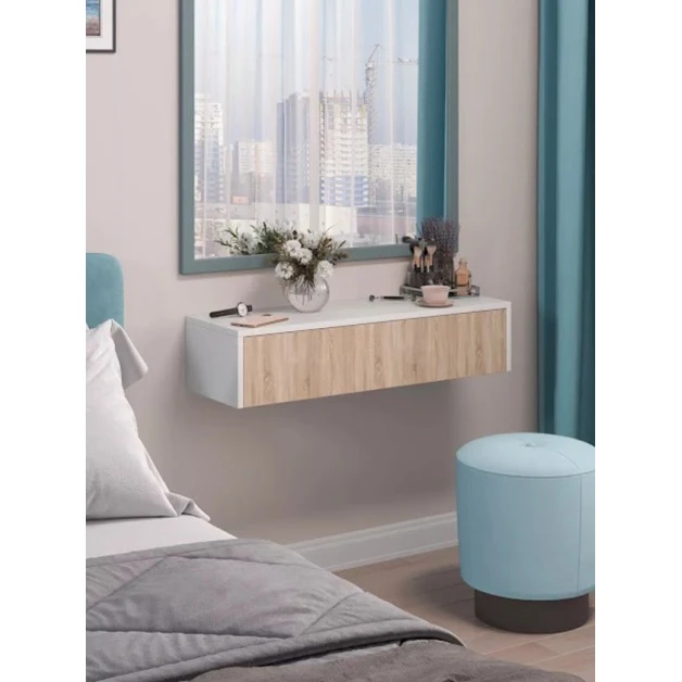 Туалетный столик Art Mebel 10, ламинат, 17х71х30 см, белый/сонома Туалетный столик Art Mebel 10, ламинат, 17х71х30 см, белый/сонома