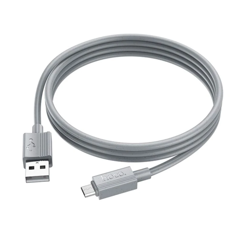Кабель USB Hoco X107 MicroUSB, 1 м, серый Кабель USB Hoco X107 MicroUSB, 1 м, серый