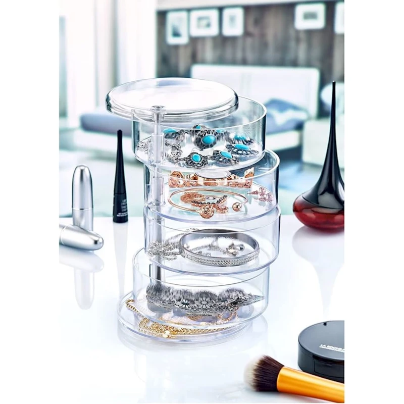 Органайзер с выдвижными ящиками, aкрил, 11x11x18 см, прозрачный