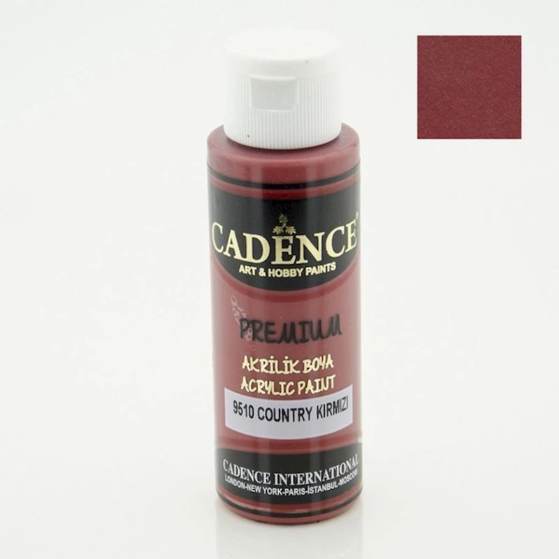 Декоративная акриловая краска Cadence Premium Acrylic Paint 9510 Country Red, 70 мл