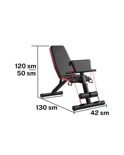 Çoxfunksiyalı trenajor WS0105, polad, qara, 130x42x50 sm