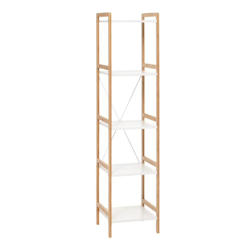 Стеллаж JYSK Broby, 5 полок, бамбук/белый Стеллаж JYSK Broby, 5 полок, бамбук/белый