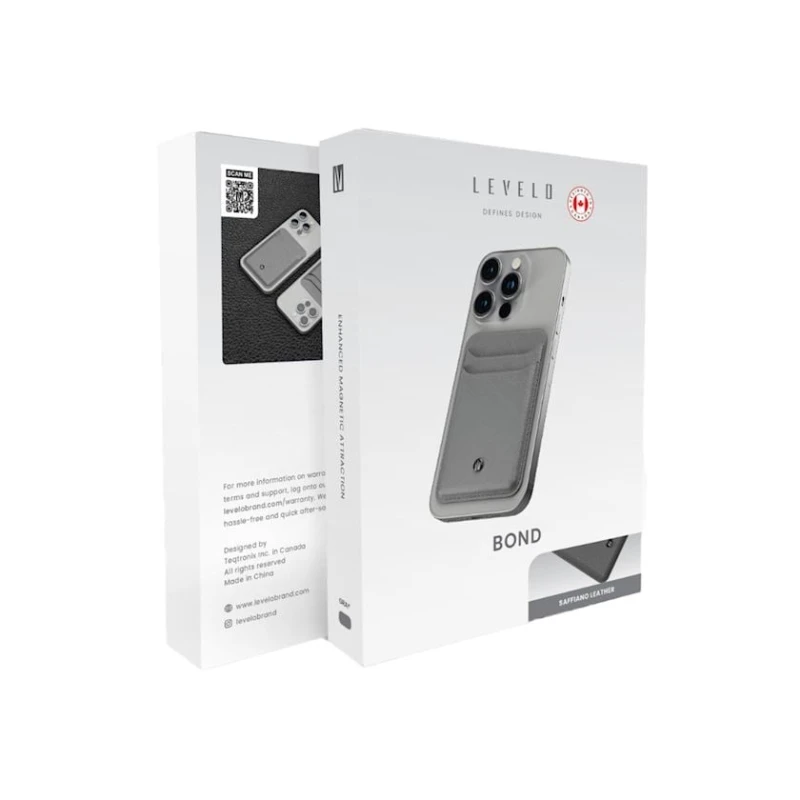 Kartlar üçün çexol Levelo Bond MagSafe LVBCHWGY - Grey Kartlar üçün çexol Levelo Bond MagSafe LVBCHWGY - Grey