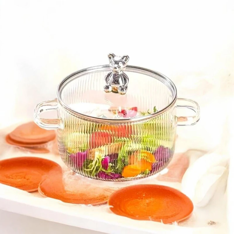 Qazan BTC-027, iki tutacaqlı, şüşə, şəffaf, 9x16 sm