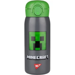 Детский термос Yes Minecraft, 420 мл, зелёный/серый