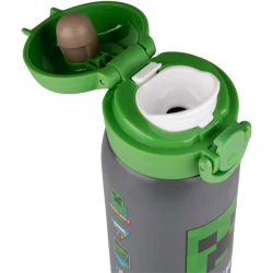 Детский термос Yes Minecraft, 420 мл, зелёный/серый