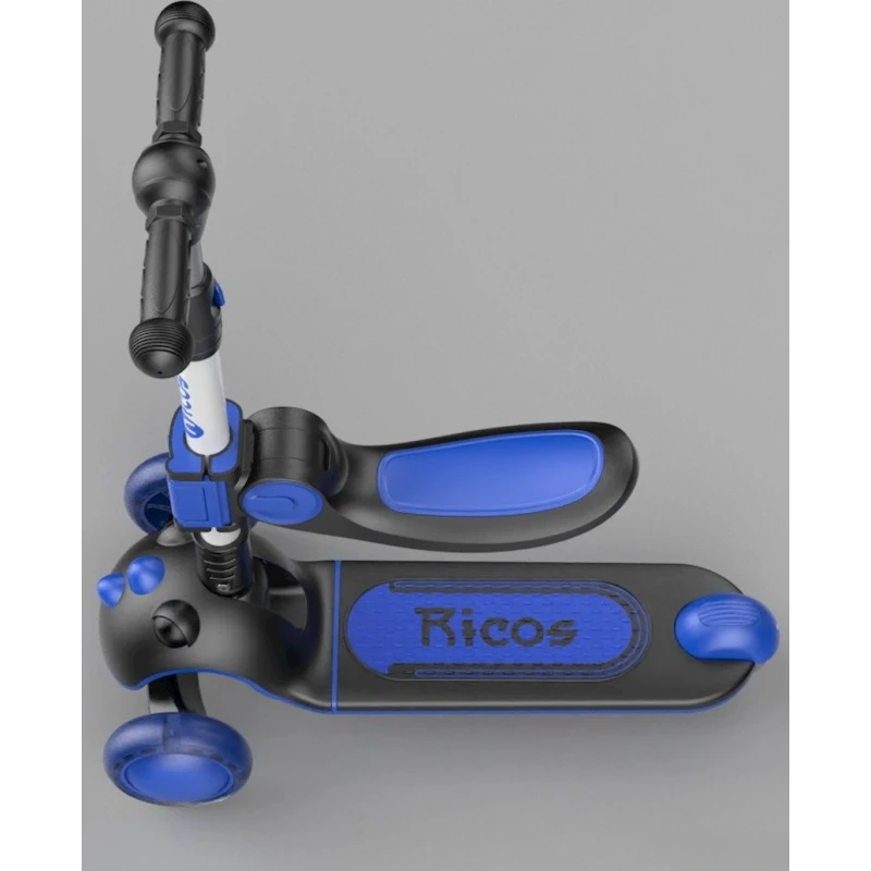 Детский самокат Ricos Dino KB108, синий Детский самокат Ricos Dino KB108, синий