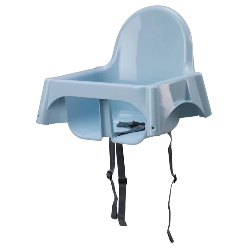 Стульчик для кормления İKEA ANTILOP, полипропилен, голубой/серебристый, до 3 лет