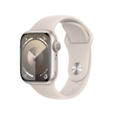 Ağıllı saat Apple Watch 9 45mm GPS - Starlight Aluminum Case with M/L Starlight Sport Band (MR973QR/A)