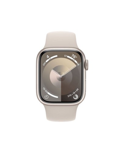 Ağıllı saat Apple Watch 9 45mm GPS - Starlight Aluminum Case with M/L Starlight Sport Band (MR973QR/A)