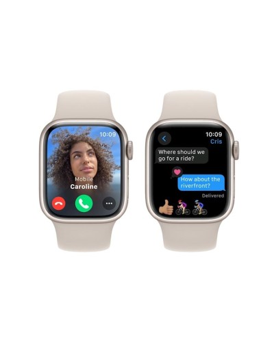 Ağıllı saat Apple Watch 9 45mm GPS - Starlight Aluminum Case with M/L Starlight Sport Band (MR973QR/A)